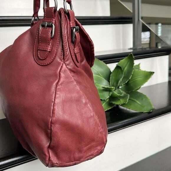 J.Jill Berry Red Genuine Leather Shoulder Bag Purse | Slouchy Soft Hobo Handbag - Picture 5 of 12